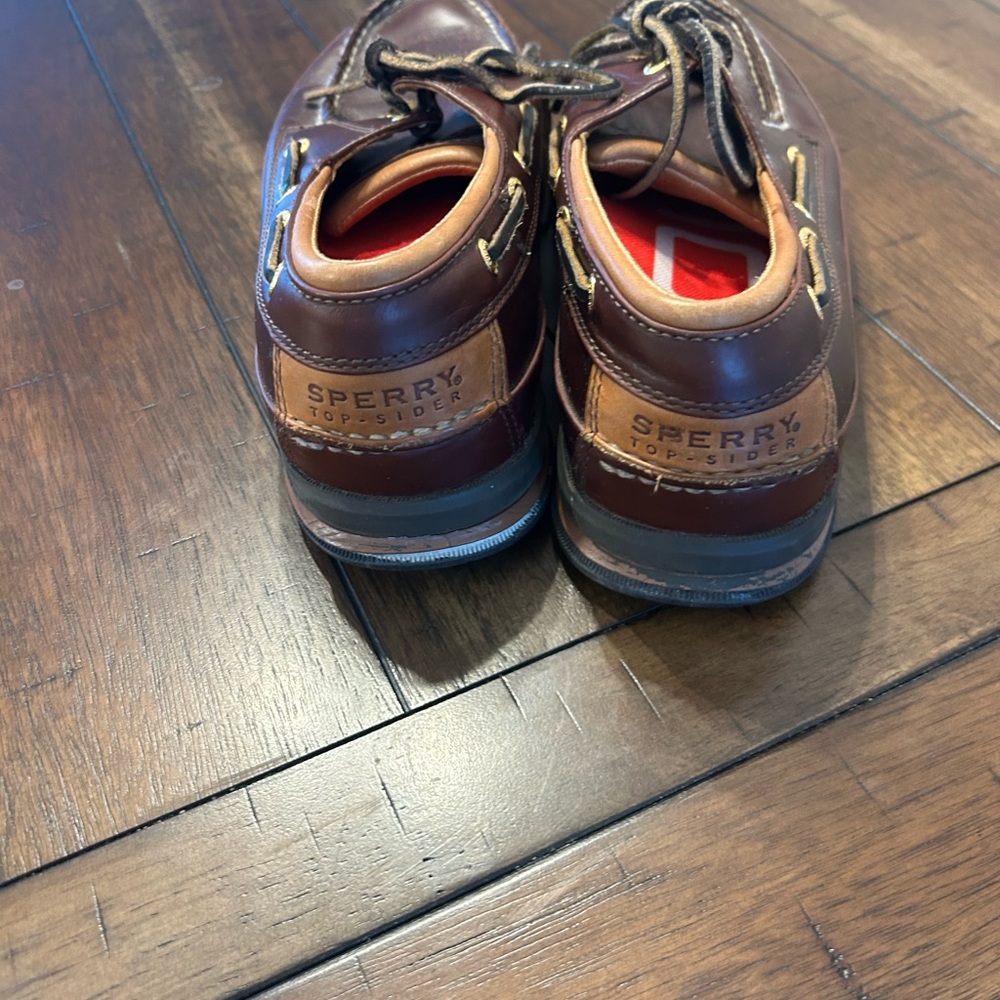 Sperry Top-Sider Men’s 8.5M Leather Boat Shoes Brown 2-Eye Vibram Sole - Picture 4 of 9